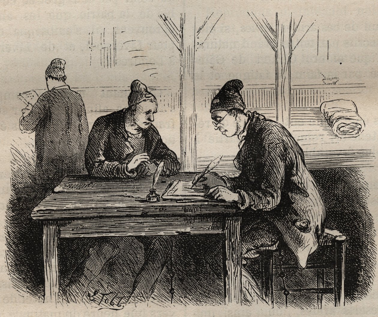 A Toulon Bagne közírója a XIX. Pierre Zaccone (1817-1895) (Colonia Penale - Büntetőtelep) metszet az „Elítéltek története a megalkotásuktól napjainkig” című könyvébe (1877). Magángyűjtemény. alkotó: Anonymous Anonymous