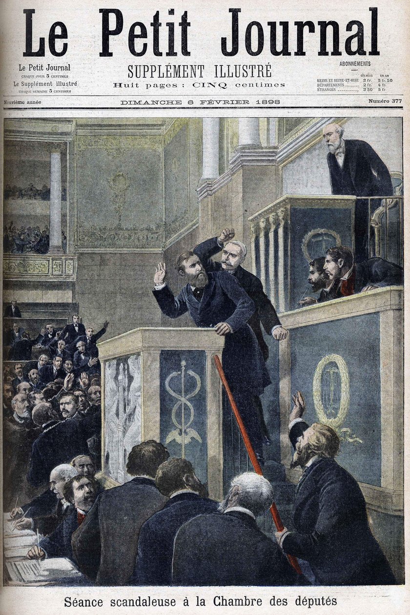 A képviselőház botrányos ülése: Jean Jaurest megtámadta Bernis a Dreyfus-ügyről szóló vita során alkotó: Anonymous Anonymous