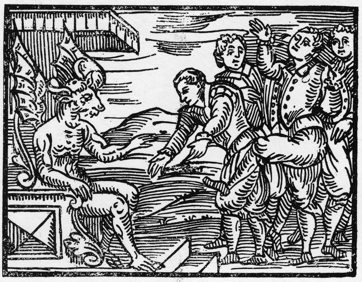 A varázslók az ördög előtt tisztelegnek – „Compendium Maleficarum”, Francesco Maria Guazzo vagy Guaccio vagy Guaccius (15??? -16??) 1608-as magángyűjtemény boszorkányokról, gonoszságukról és válogatásukról szól. alkotó: Anonymous Anonymous
