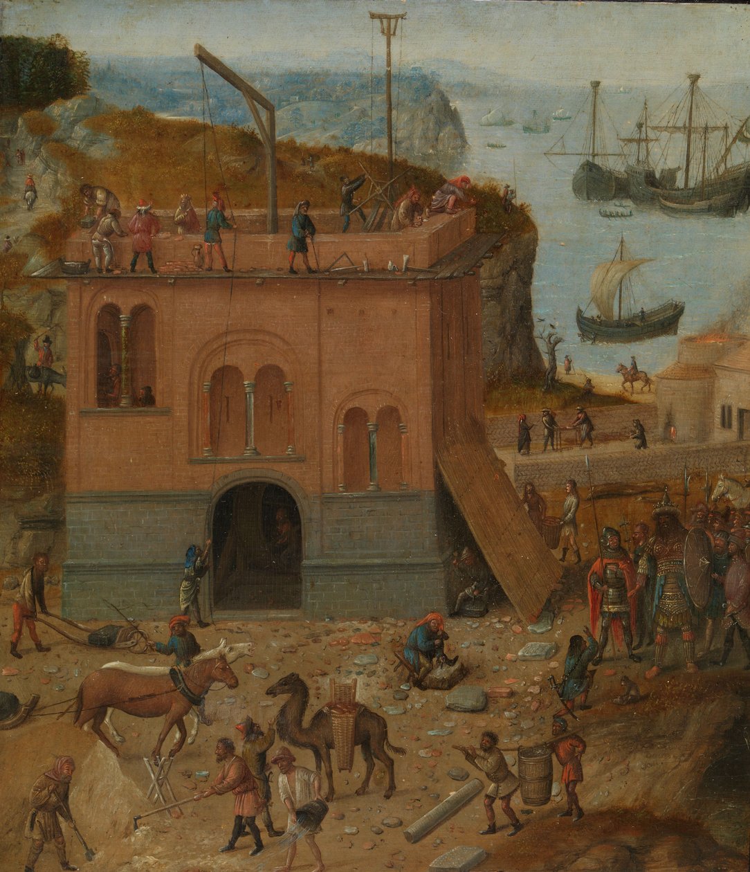 Bábel tornya, 1490 körül (olaj, tábla) alkotó: Anonymous Anonymous