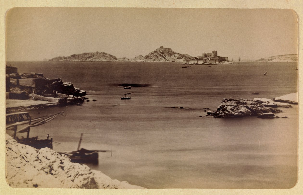 Marseille városa és környéke 1885-1890 körül: If vára és a szigetek, Magángyűjtemény alkotó: Anonymous Anonymous
