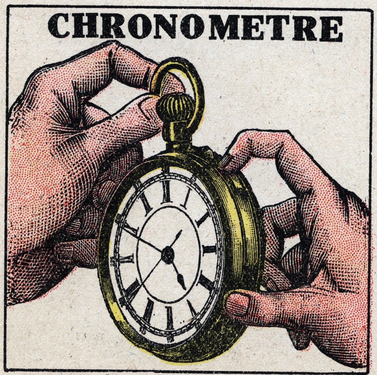 Idő: kronométer. 1925 névtelen illusztrációja. Magángyűjtemény. alkotó: Anonymous Anonymous