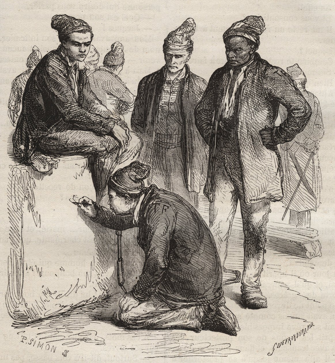 A 19. századi Brest Bagne galériáinak típusai. Pierre Zaccone (1817-1895) (Colonia Penale - Büntetőtelep) metszet az „Elítéltek története a megalkotásuktól napjainkig” című könyvébe (1877). Magángyűjtemény. alkotó: Anonymous Anonymous