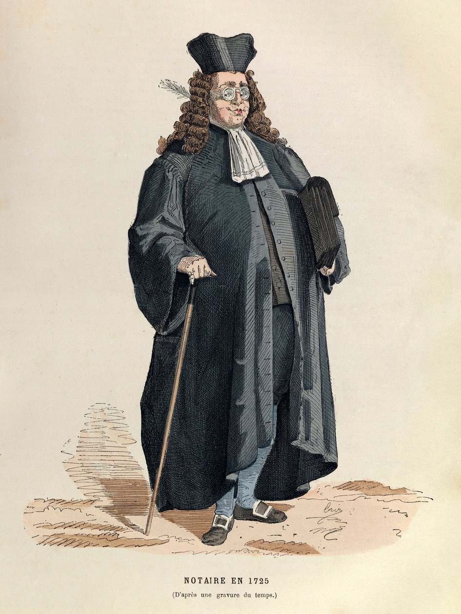 Közjegyző 1725-ben (XV. Lajos király uralkodása) / Párizs közjegyzője alkotó: Anonymous Anonymous