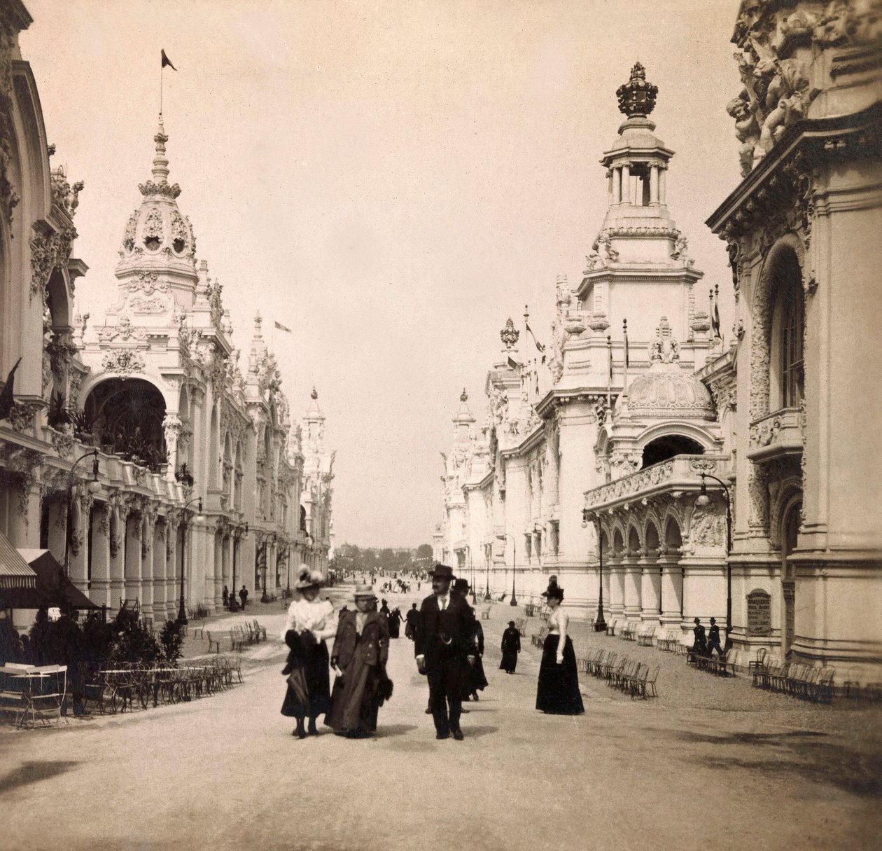 1900-as egyetemes kiállítás – Universelle de 1900 kiállítás Párizsban: Esplanade des Invalides – magángyűjtemény alkotó: Anonymous Anonymous