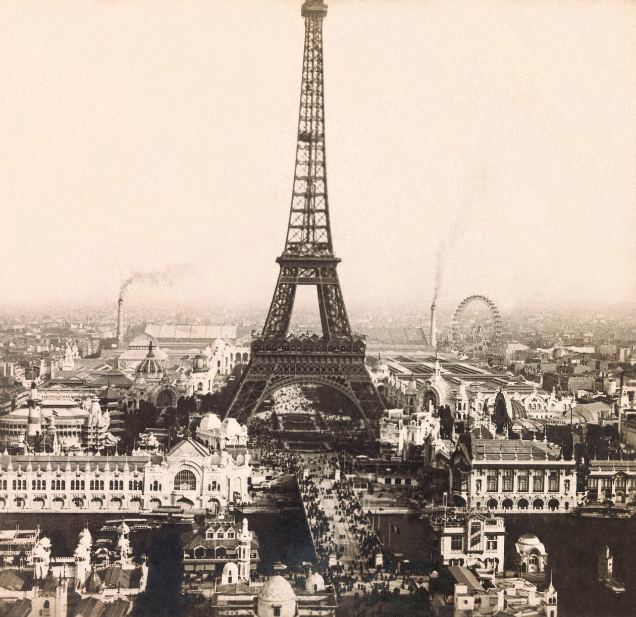 1900-as egyetemes kiállítás – Universelle de 1900 kiállítás Párizsban: Panorámás kilátás a Champs de Mars-ra – magángyűjtemény alkotó: Anonymous Anonymous