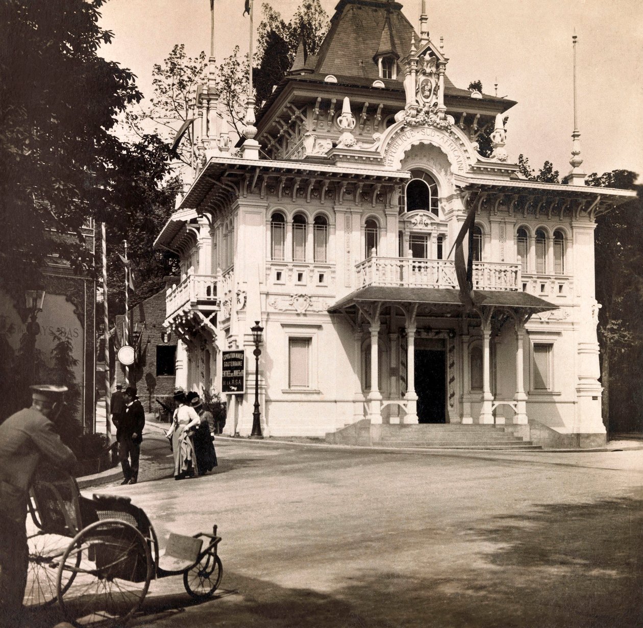 1900. évi egyetemes kiállítás – 1900. évi egyetemes kiállítás Párizsban: a Dél-afrikai Köztársaság pavilonja – magángyűjtemény alkotó: Anonymous Anonymous