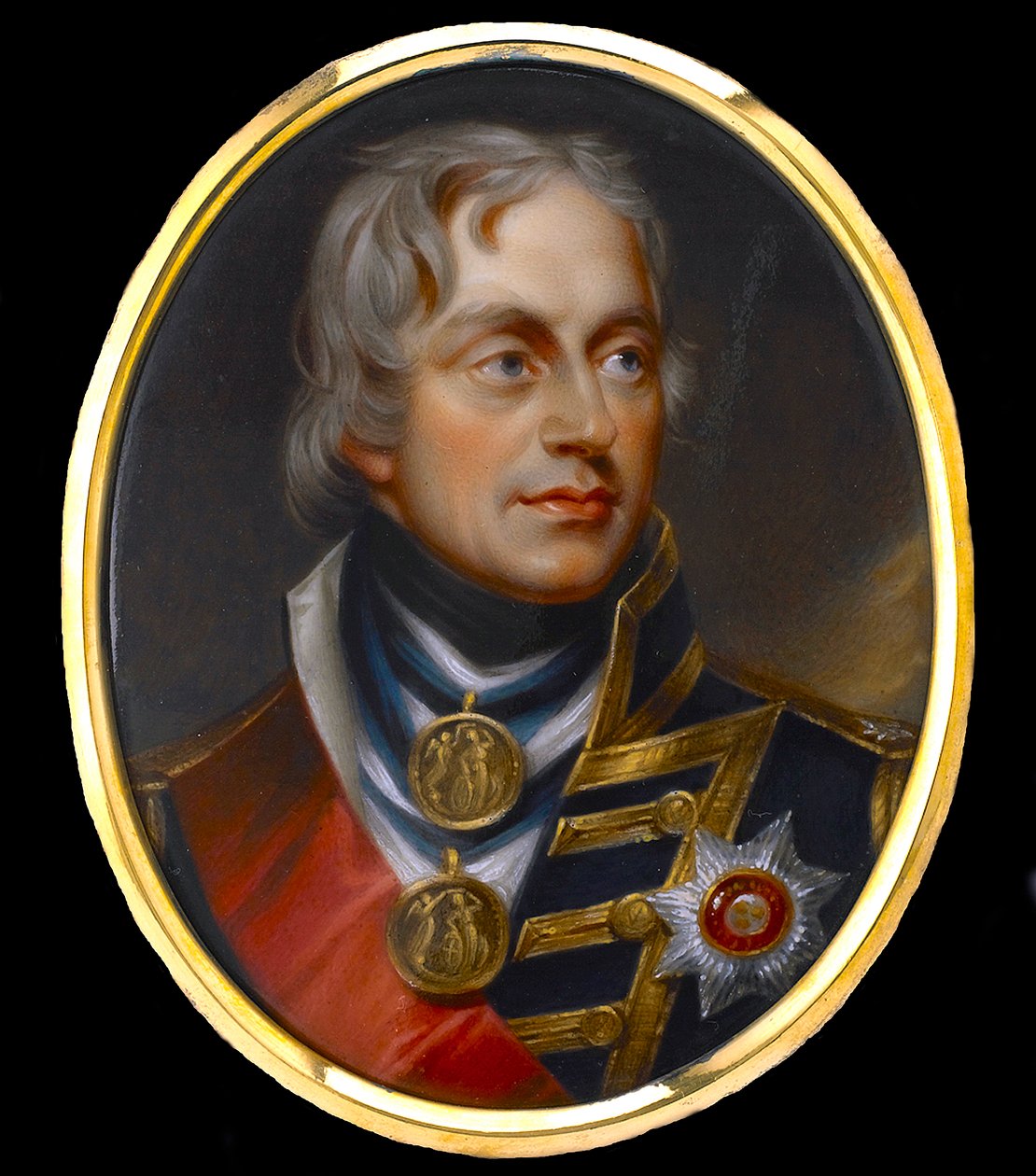 Horatio Nelson admirális (Nelson admirális) (1758-1805) – Névtelen gouache porcelánon alkotó: Anonymous Anonymous