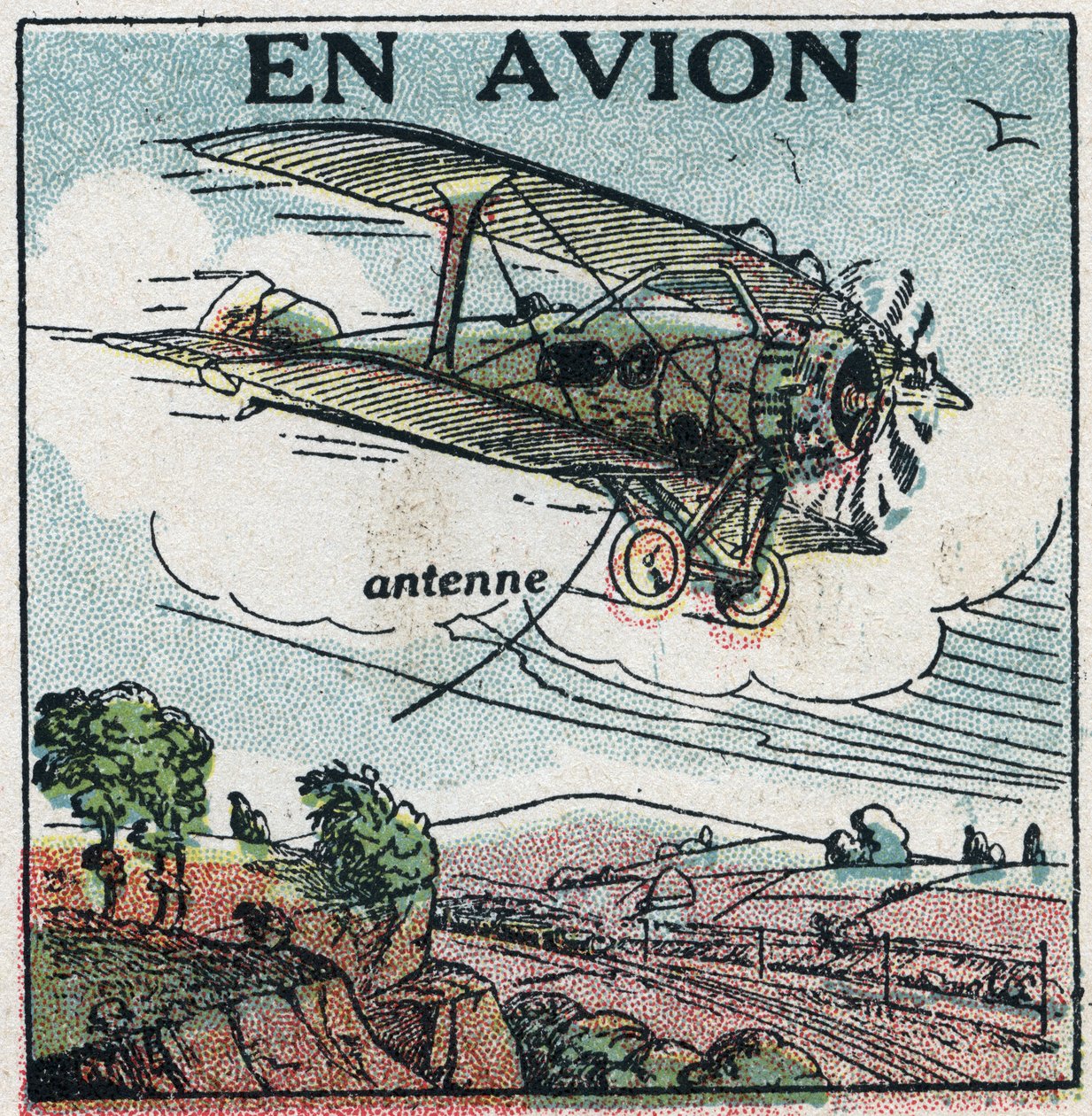 Vezeték nélküli telefonálás: repülővel. 1925 névtelen illusztrációja. Magángyűjtemény. alkotó: Anonymous Anonymous