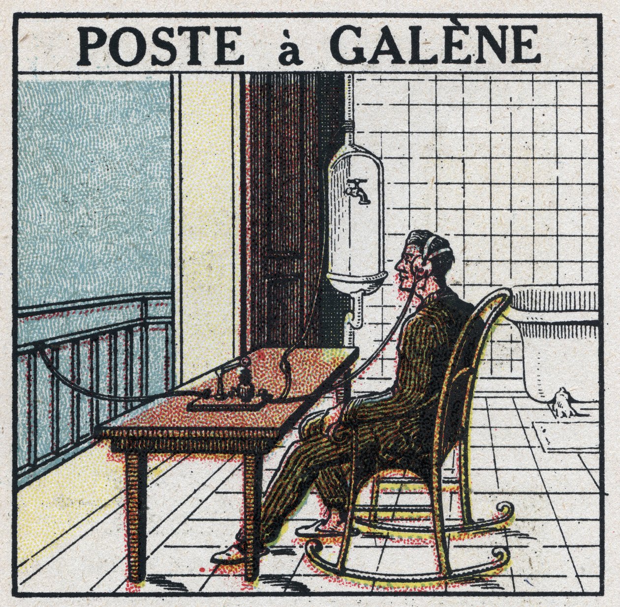 Vezeték nélküli telefonálás: galén színű rádiókészülék. 1925 névtelen illusztrációja. Magángyűjtemény. alkotó: Anonymous Anonymous