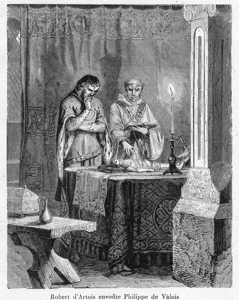 Boszorkányság és fekete mágia: „” Artois-i lord, III. Róbert (1287-1342) Valois Jánost (II. János, Jó Jánosnak), VI. Fülöp király fiát varázsolja el egy viaszbabára a képére (voodoo) alkotó: Anonymous Anonymous