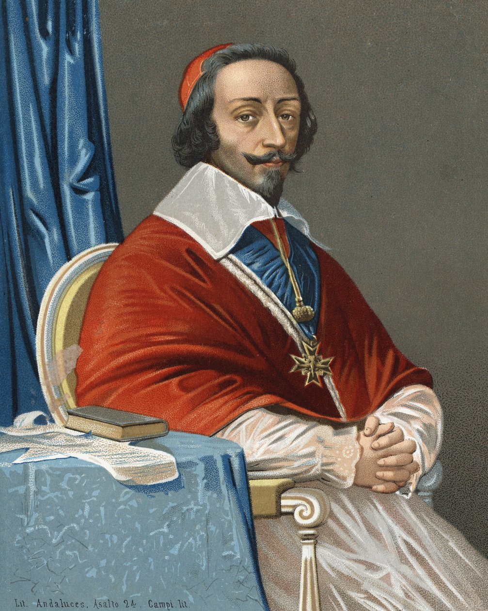 Armand Jean Du Plessis, Richelieu Prélat bíboros és francia államférfi portréja (Párizs alkotó: Anonymous Anonymous