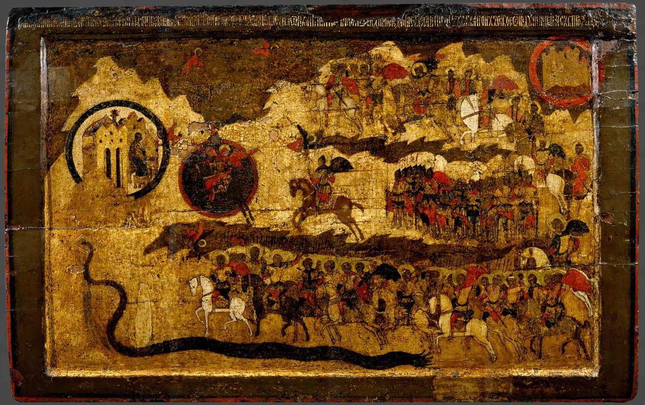 Áldott légy a Mennyek Királyának Serege, 16. század alkotó: Anonymous Russian icon painter