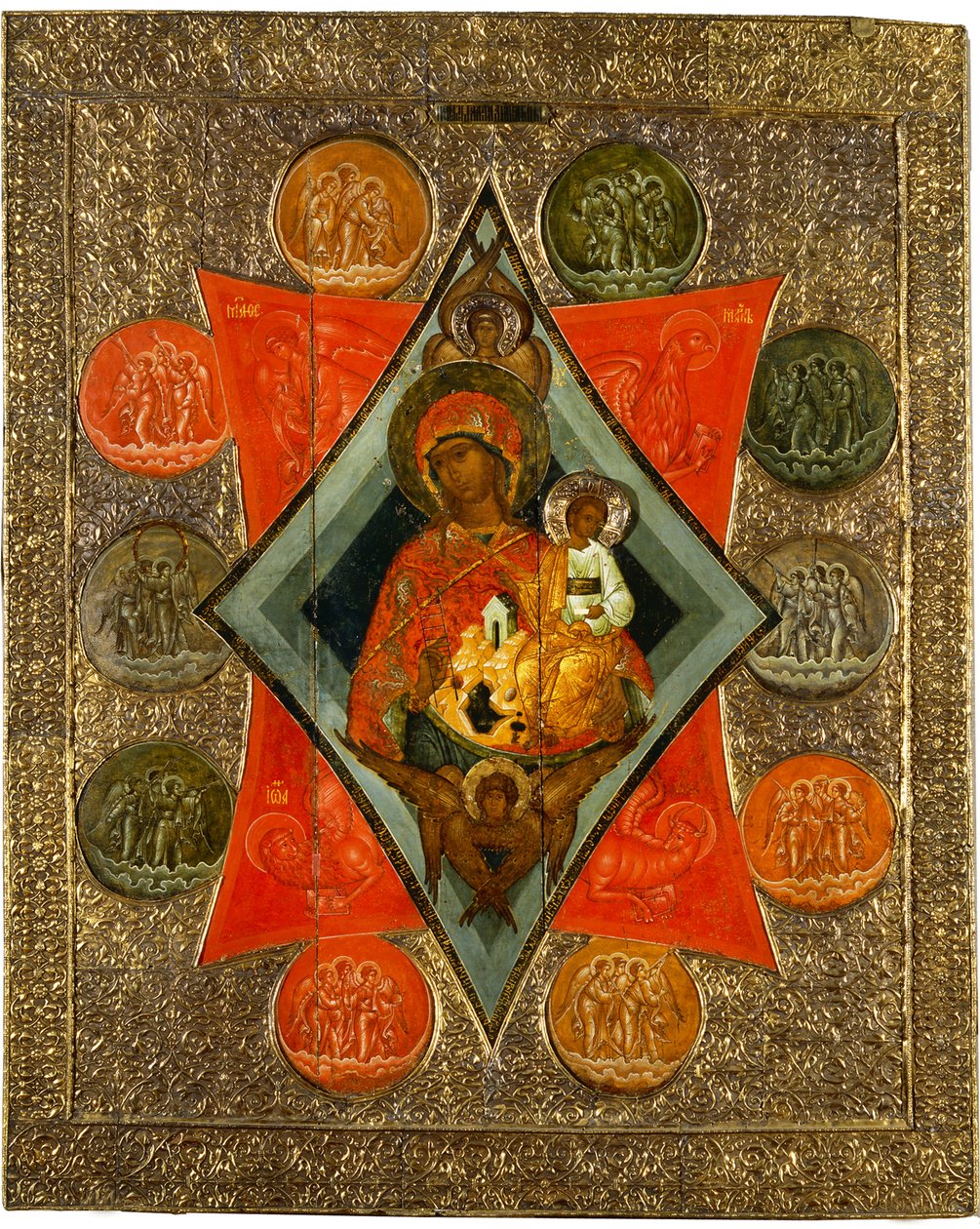 Az égő bokor istenanyja, 16. század közepe. alkotó: Anonymous Russian icon painter