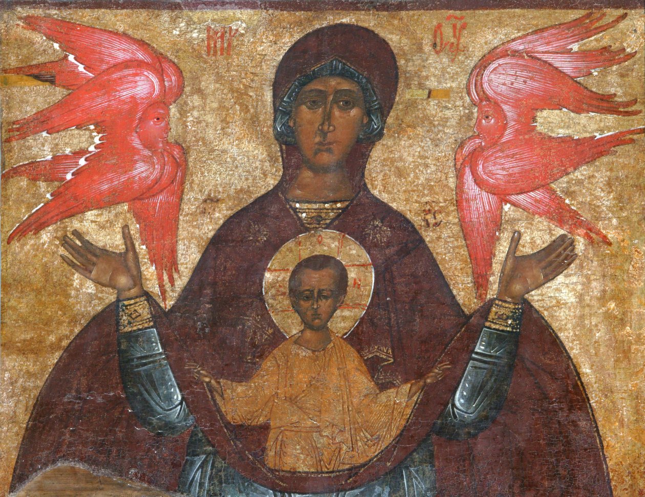 Szűzanya, a 16. század alkotó: Anonymous Russian icon painter