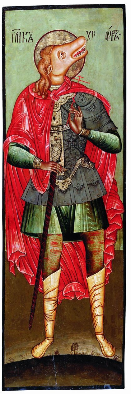 Szent Kristóf mint Cynocephaly, 17. század alkotó: Anonymous Russian icon painter