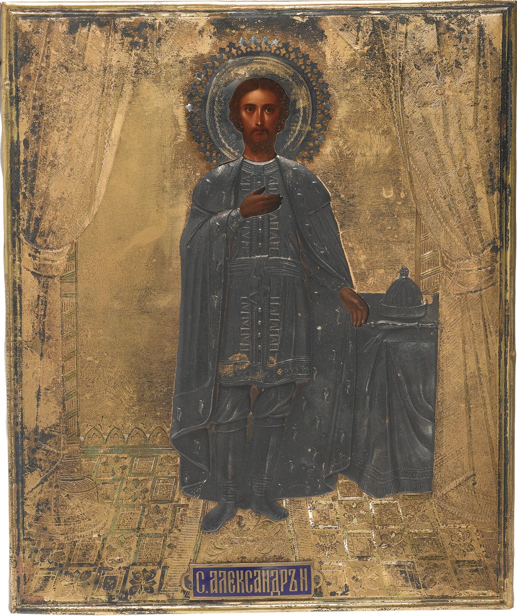 Alekszandr Nyevszkij Szent nagyherceg, 19. század alkotó: Anonymous Russian icon painter