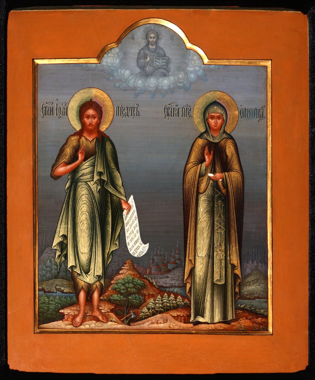 Előfutár Szent János és Szent Olimpia diakónusnő, 19. század vége. alkotó: Anonymous Russian icon painter