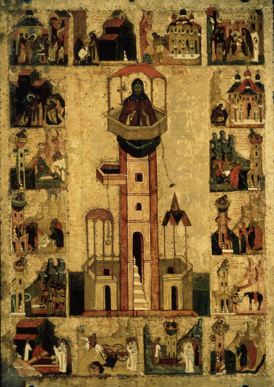 Stílus Szent Simeon élete jeleneteivel, 16. század alkotó: Anonymous Russian icon painter