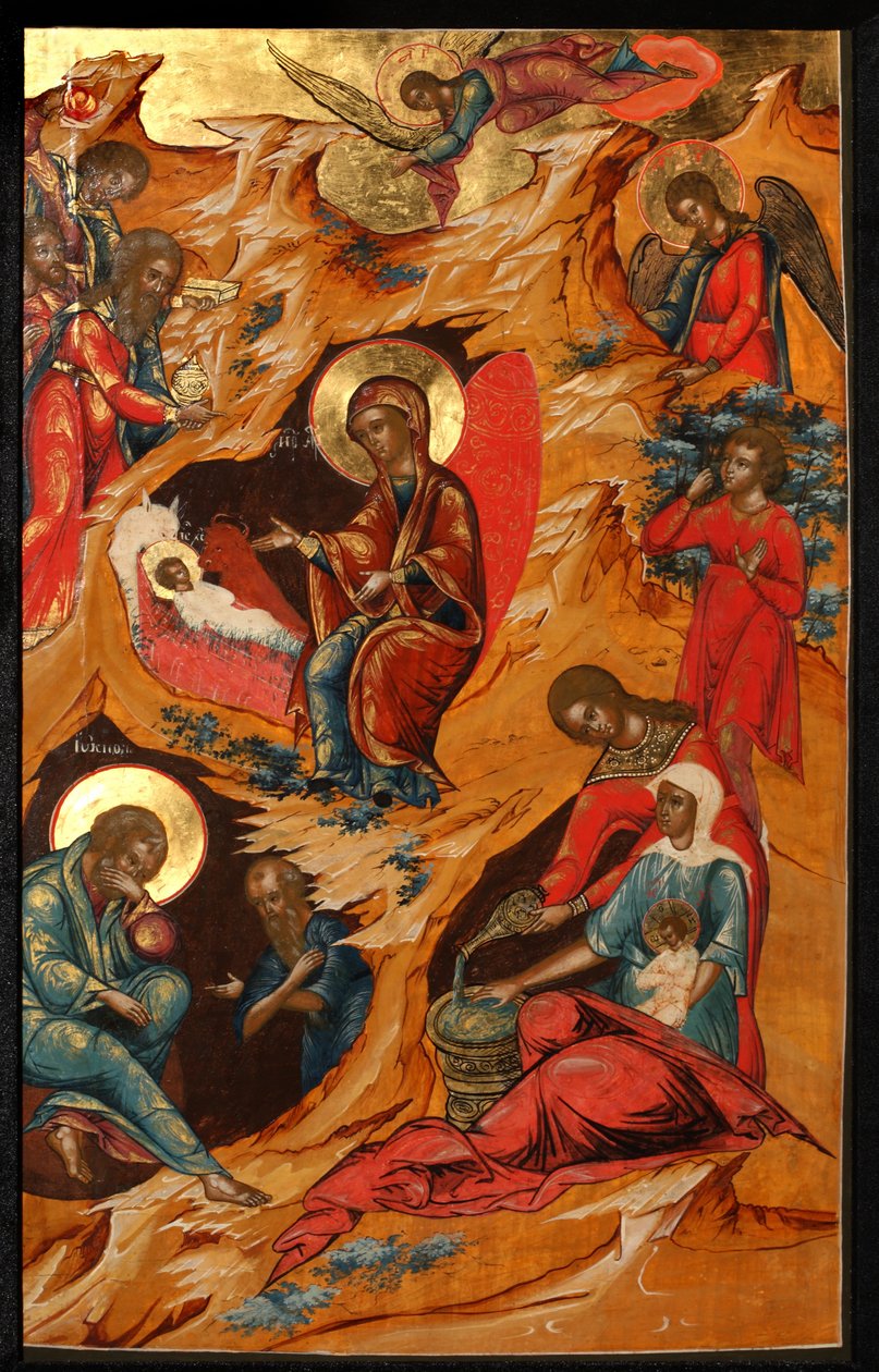 Krisztus születése, 18. század alkotó: Anonymous Russian icon painter