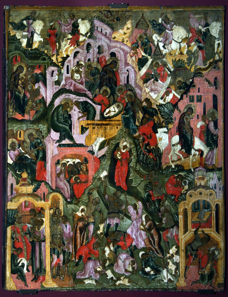 Krisztus születése, a 17. század második fele. alkotó: Anonymous Russian icon painter