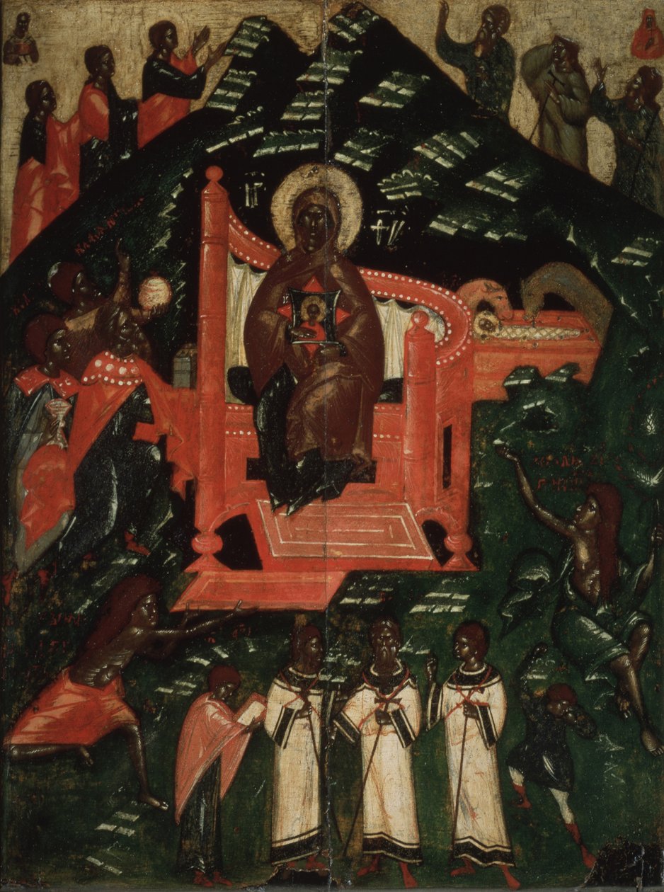 A Szűz Synaxisa, 14. század vége. alkotó: Anonymous Russian icon painter