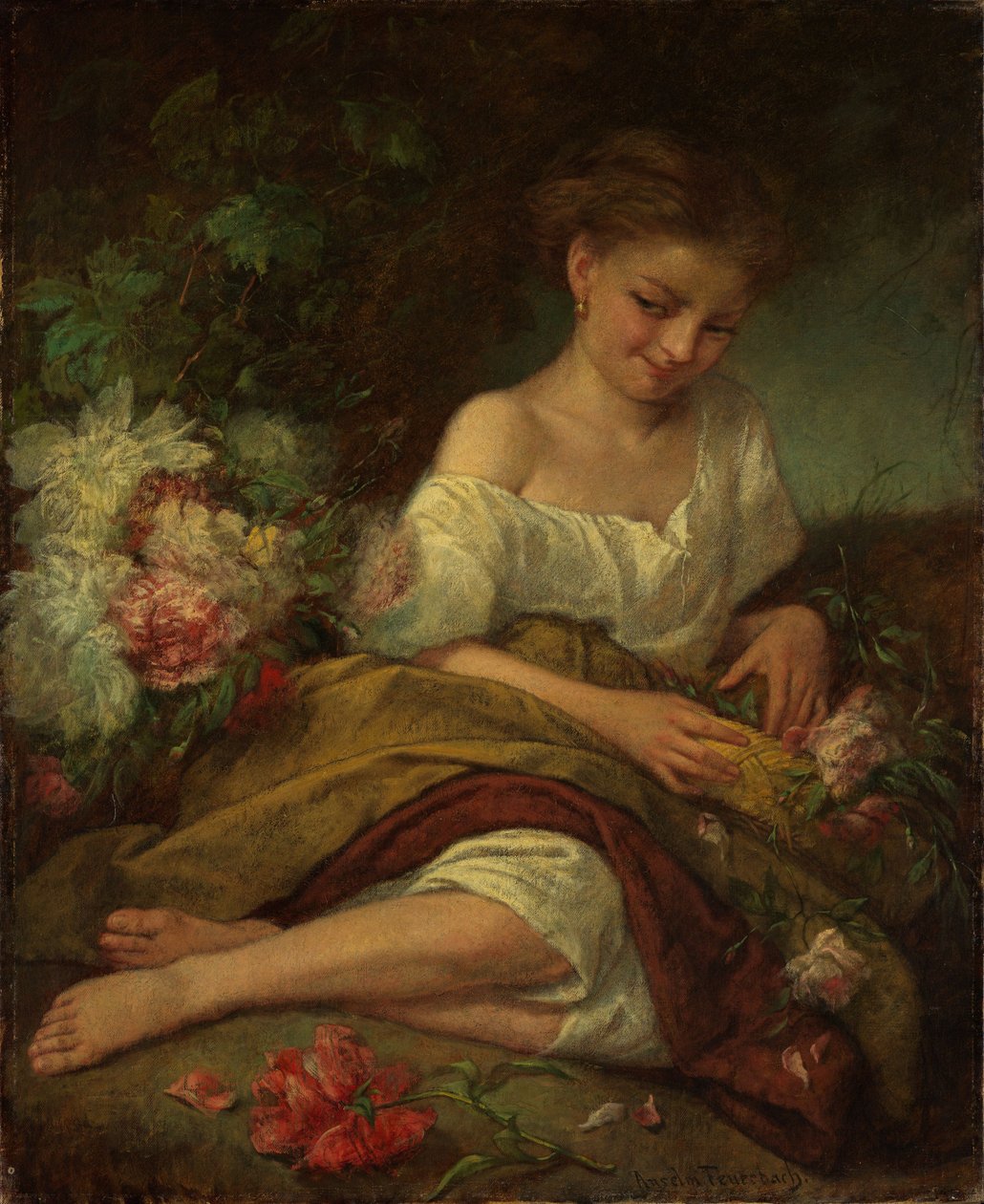 Virágos kislány alkotó: Anselm Feuerbach