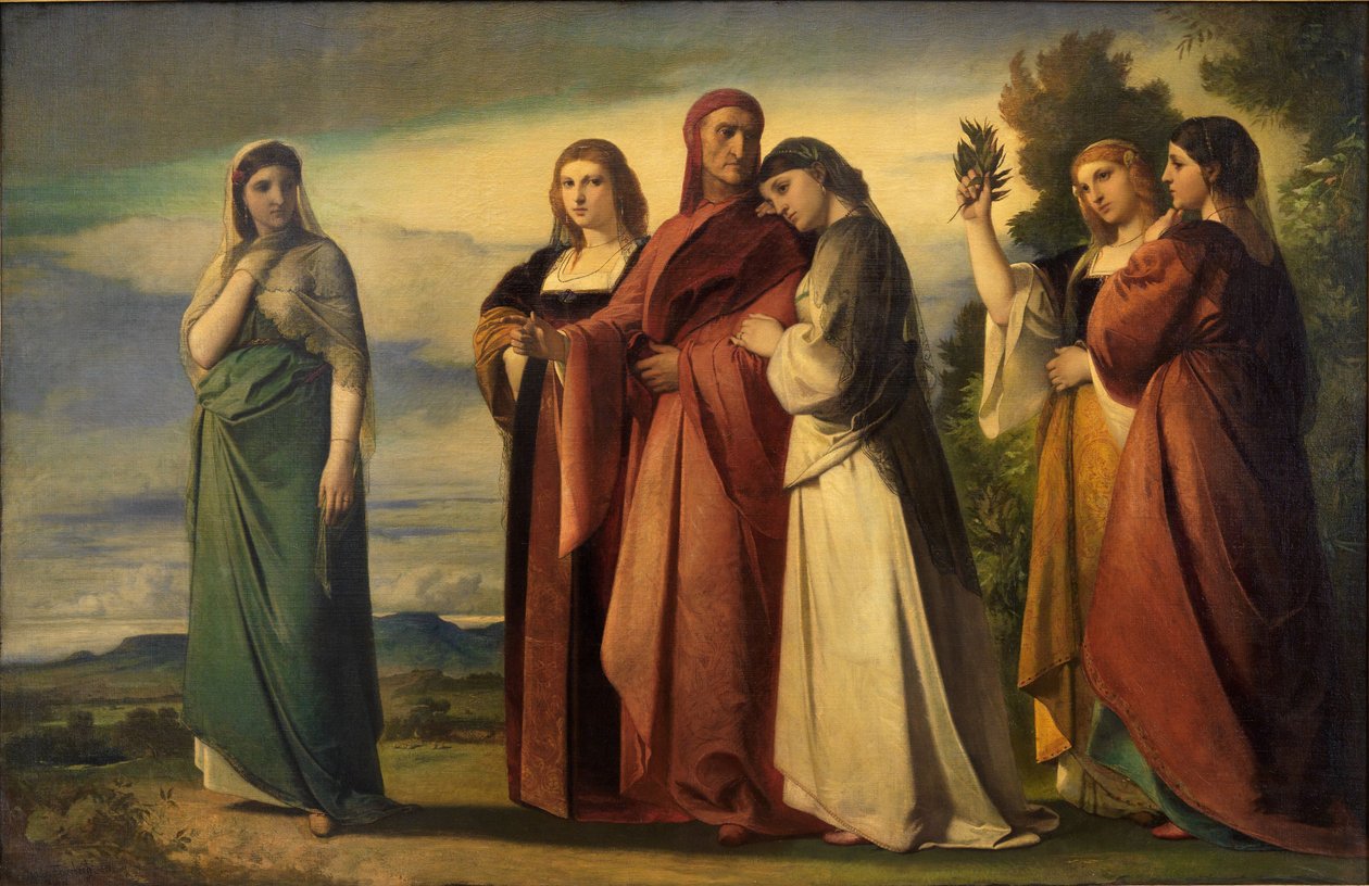 Dante és Ravenna előkelő hölgyei alkotó: Anselm Feuerbach