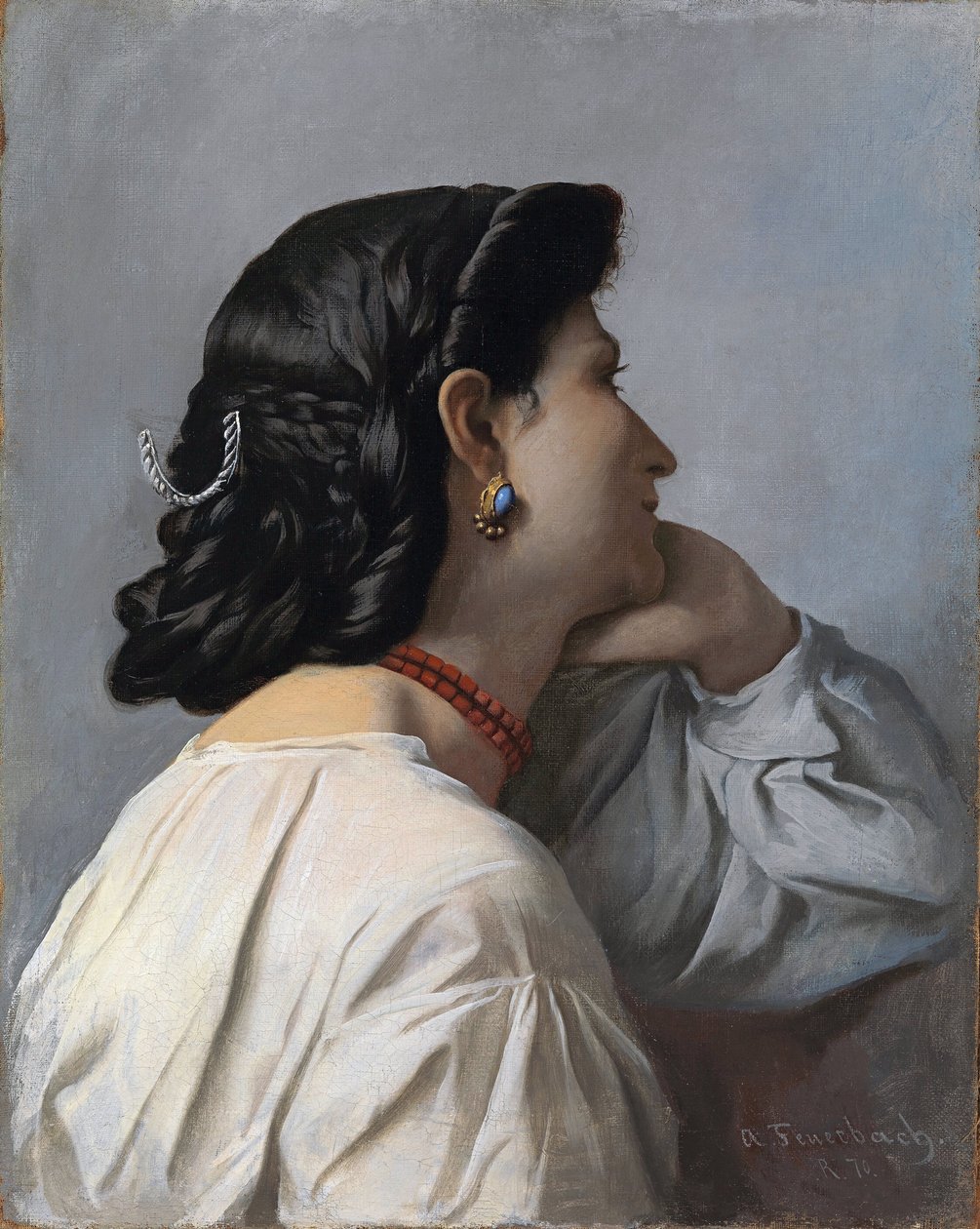 ""Iphigenie" nő feje alkotó: Anselm Feuerbach