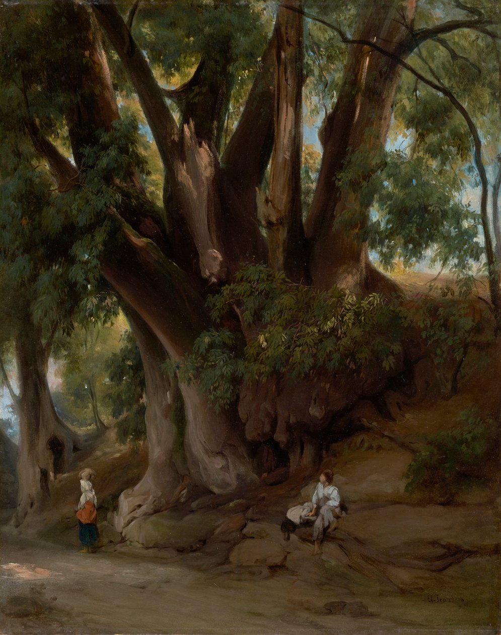 Olasz fás táj (út Albano közelében) alkotó: Anselm Feuerbach
