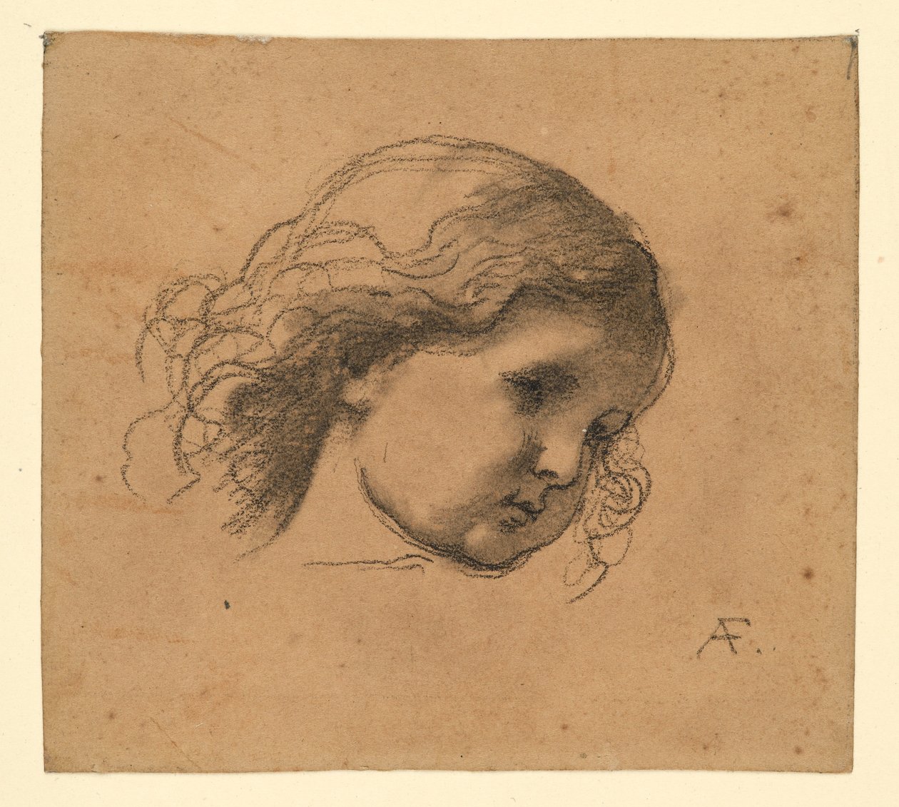 Göndör hajú gyermek alkotó: Anselm Feuerbach