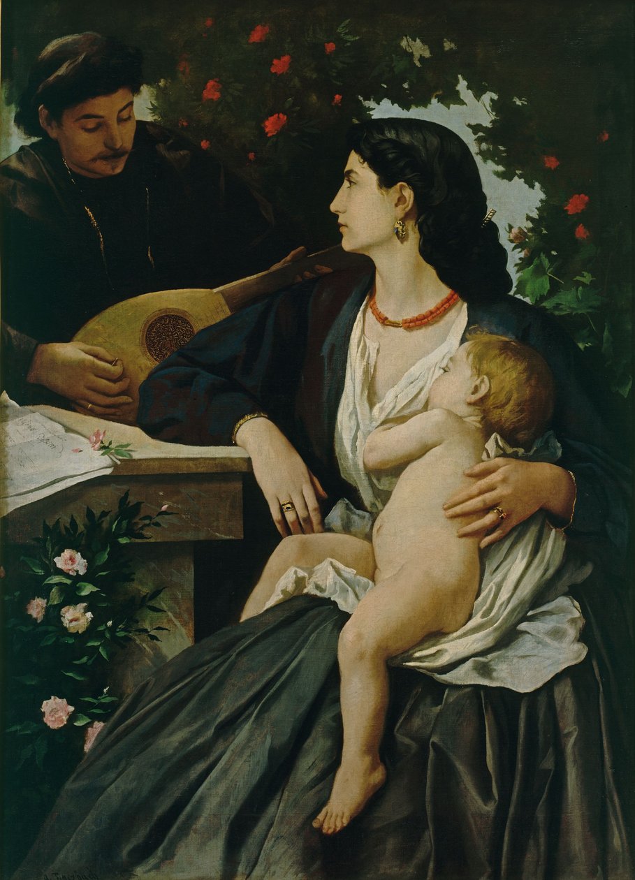 Mandolin játékos alkotó: Anselm Feuerbach