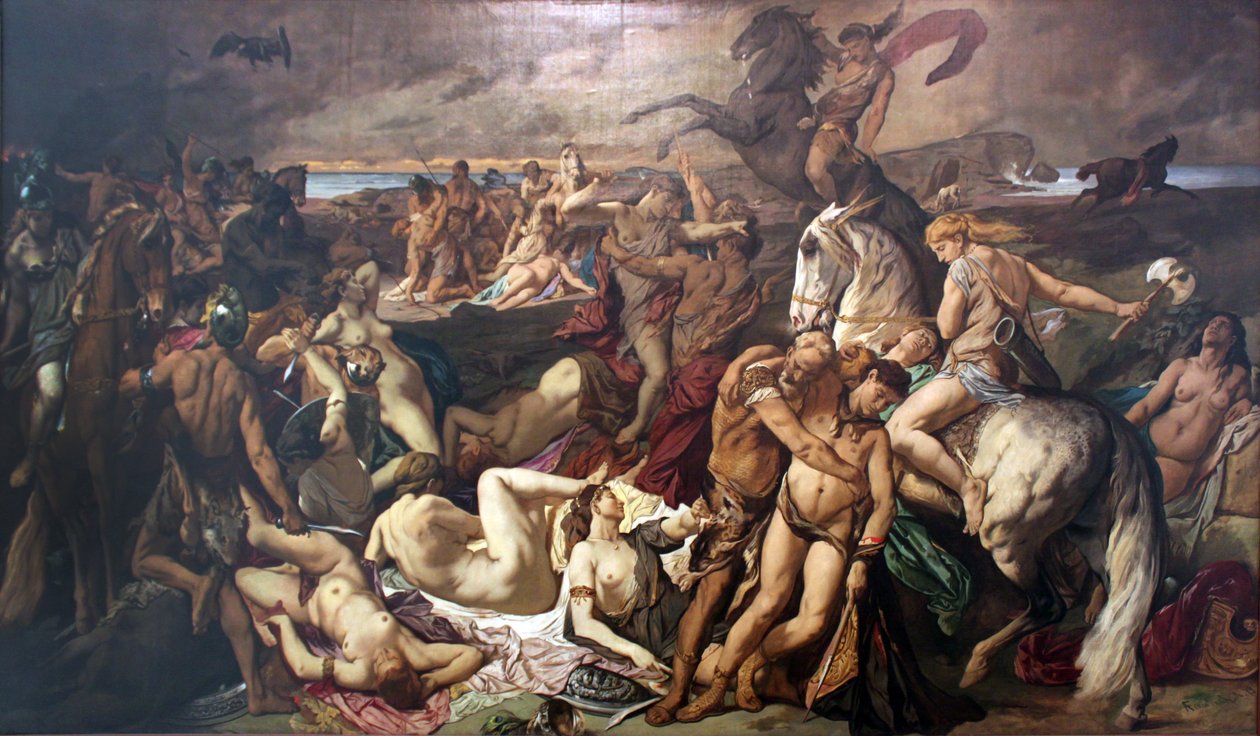 Az amazonok csatája (második változat) alkotó: Anselm Feuerbach