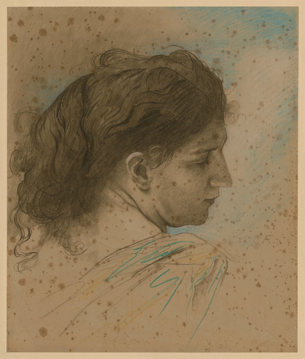 Női tanulmányfej alkotó: Anselm Feuerbach