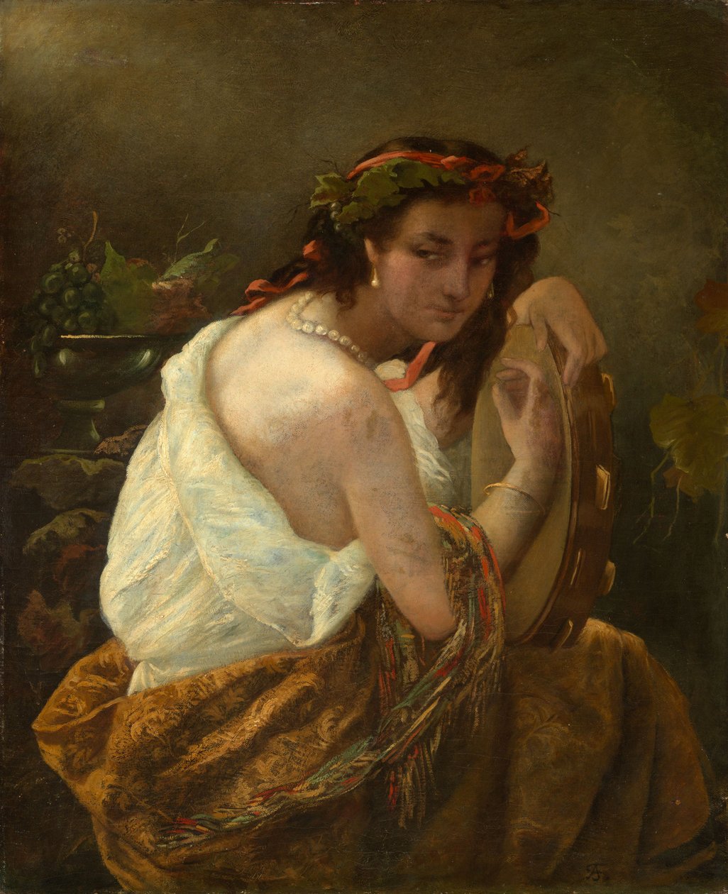 Cigány nő tamburinnal alkotó: Anselm Feuerbach
