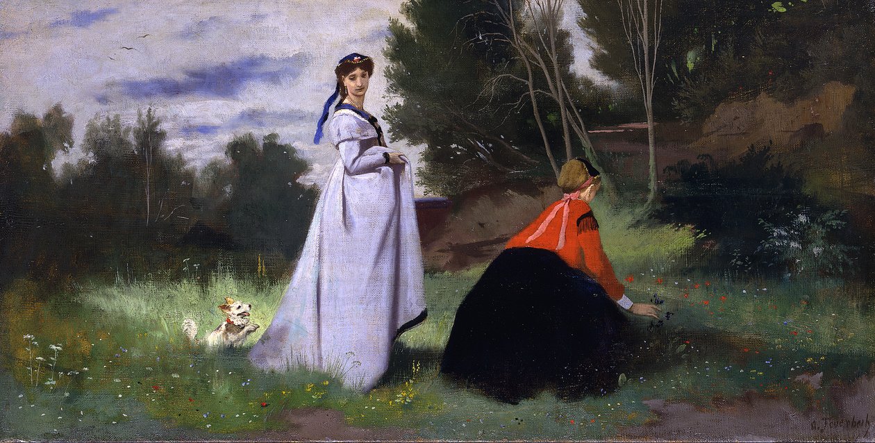 Két nő a zöldben alkotó: Anselm Feuerbach