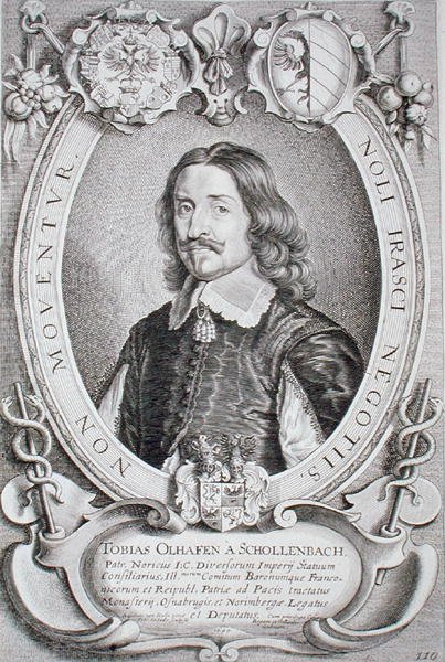 Tobias Oelhafen van Schollenbach (1601-66) a „Kitűnő férfiak portréiból”, Petrus de Iode metszete, 1706-ban megjelent (metszet) alkotó: Anselmus van (after) Hulle