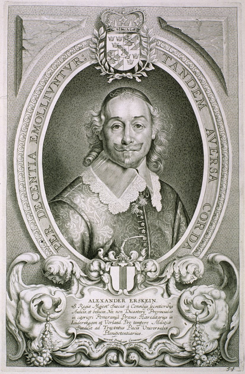 Alexander Erskein (1656) a "Portraits des Hommes Illustres" című, Cornelis Galle által metszett, 1706-ban kiadott műből. alkotó: Anselmus van Hulle