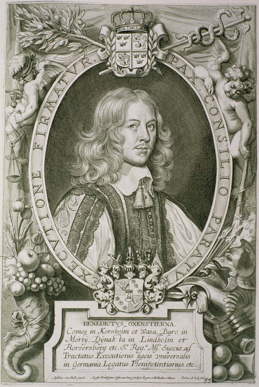 Bengt Gabrielsson Oxenstierna (1623-1702) a Petrus de Iode által metszett "Portraits des Hommes Illustres" című, 1706-ban kiadott képből. alkotó: Anselmus van Hulle