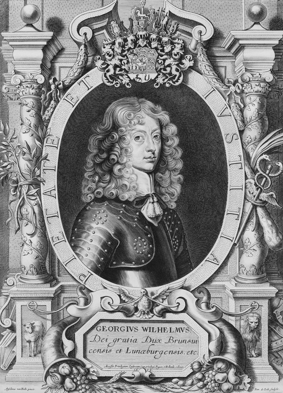 George William (1624-1705) Braunschweig-Luneberg hercege, a „Portraits des Hommes Illustres” című művéből, Petrus de Iode metszete, 1706-ban megjelent alkotó: Anselmus van Hulle