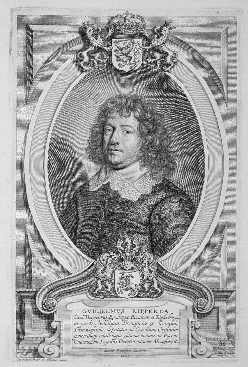 Willem Ripperda (1600-69) az 1706-ban megjelent „Arcképes férfiak portréiból” alkotó: Anselmus van Hulle