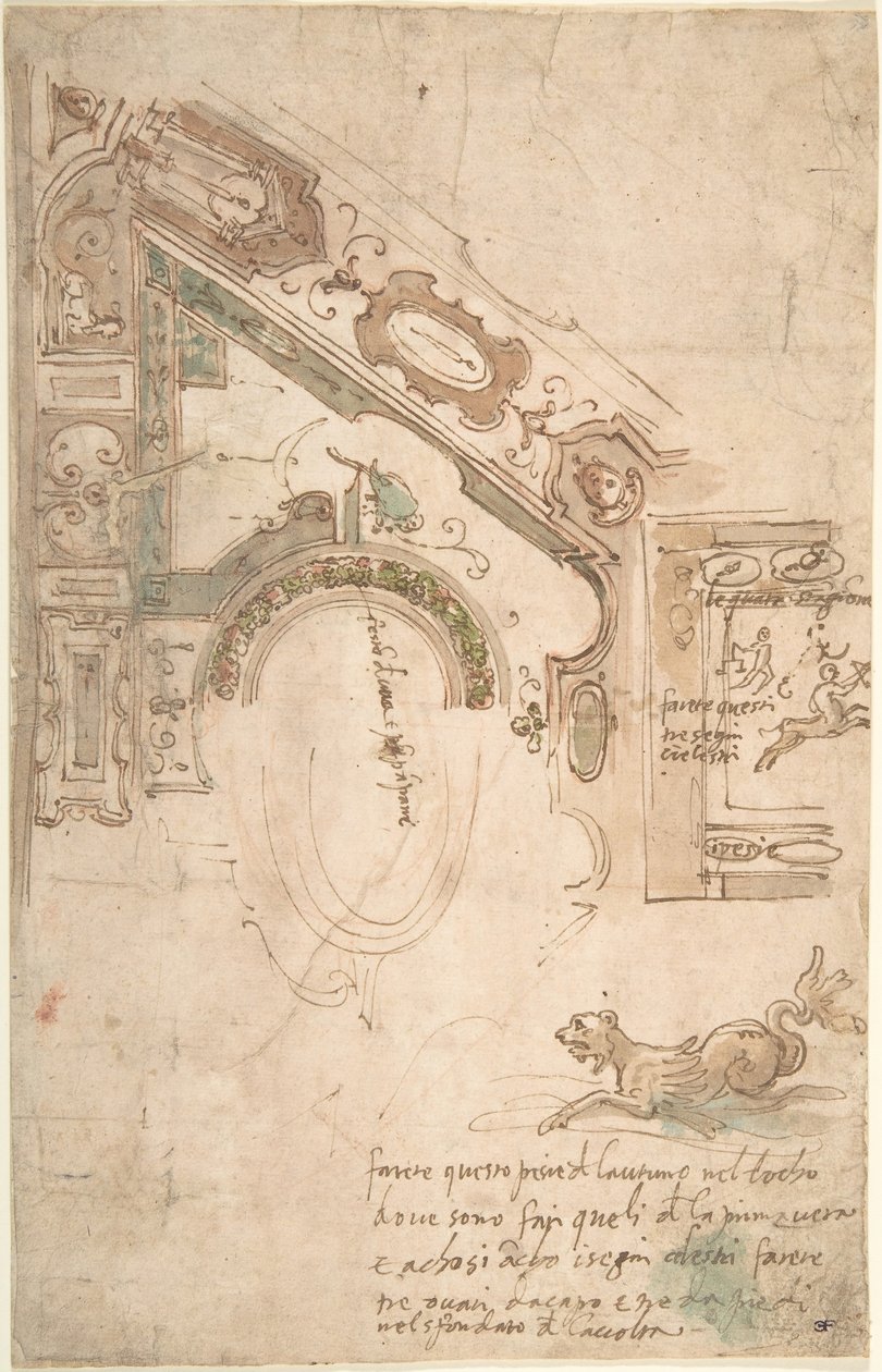 Negyedterv fedett mennyezethez, kb. 1561. alkotó: Antenore Ridolfi
