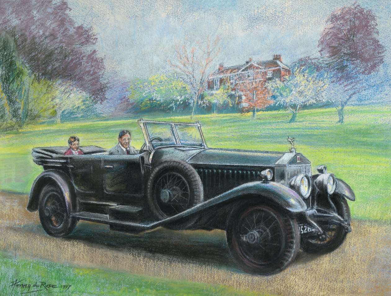 1927-ben a Rolls Royce, H. V. Durose úr tulajdona, Warwickshire alkotó: Anthea Durose
