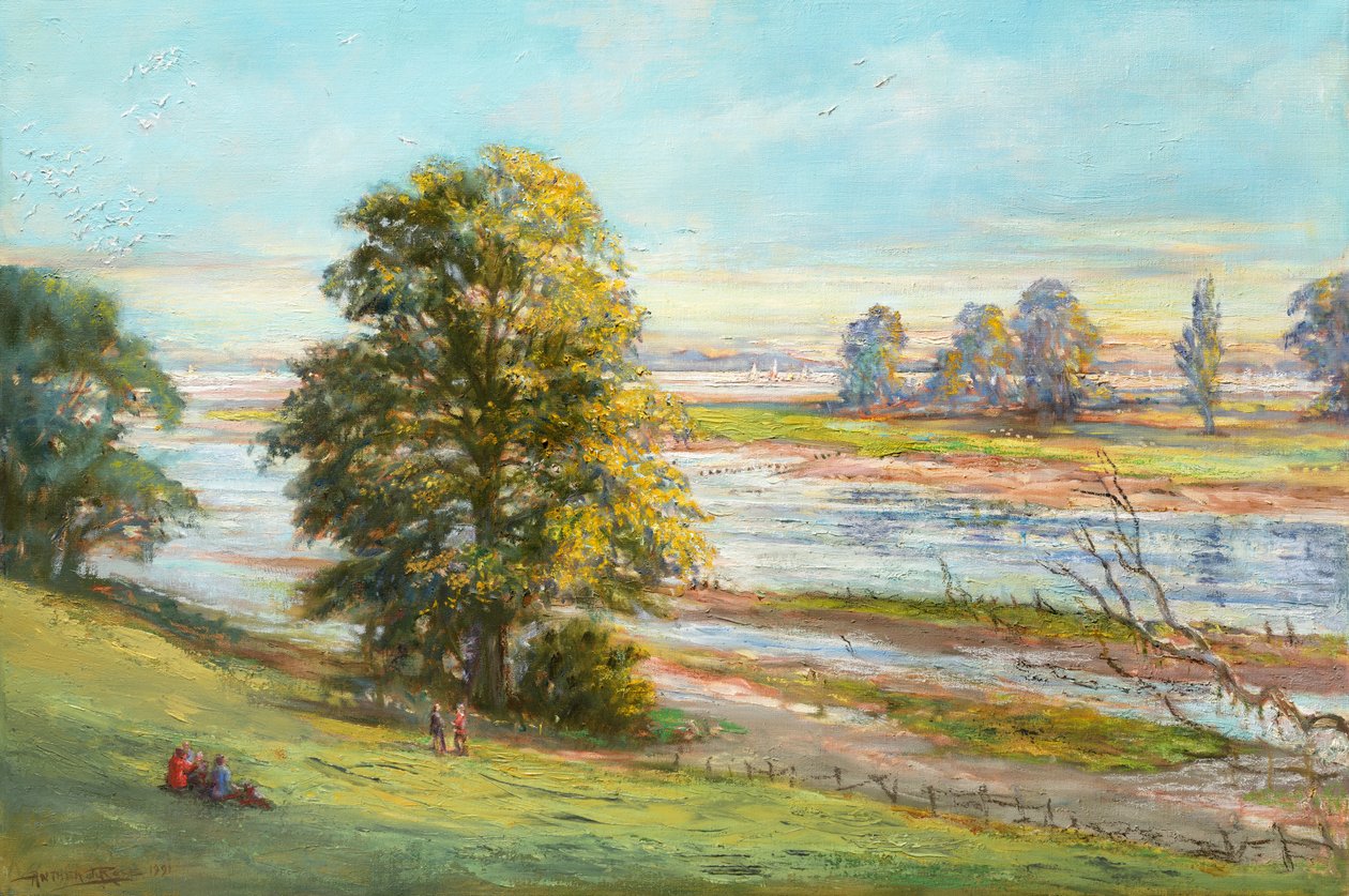 Martlesham Creek Woodbridge közelében, Suffolkban alkotó: Anthea Durose