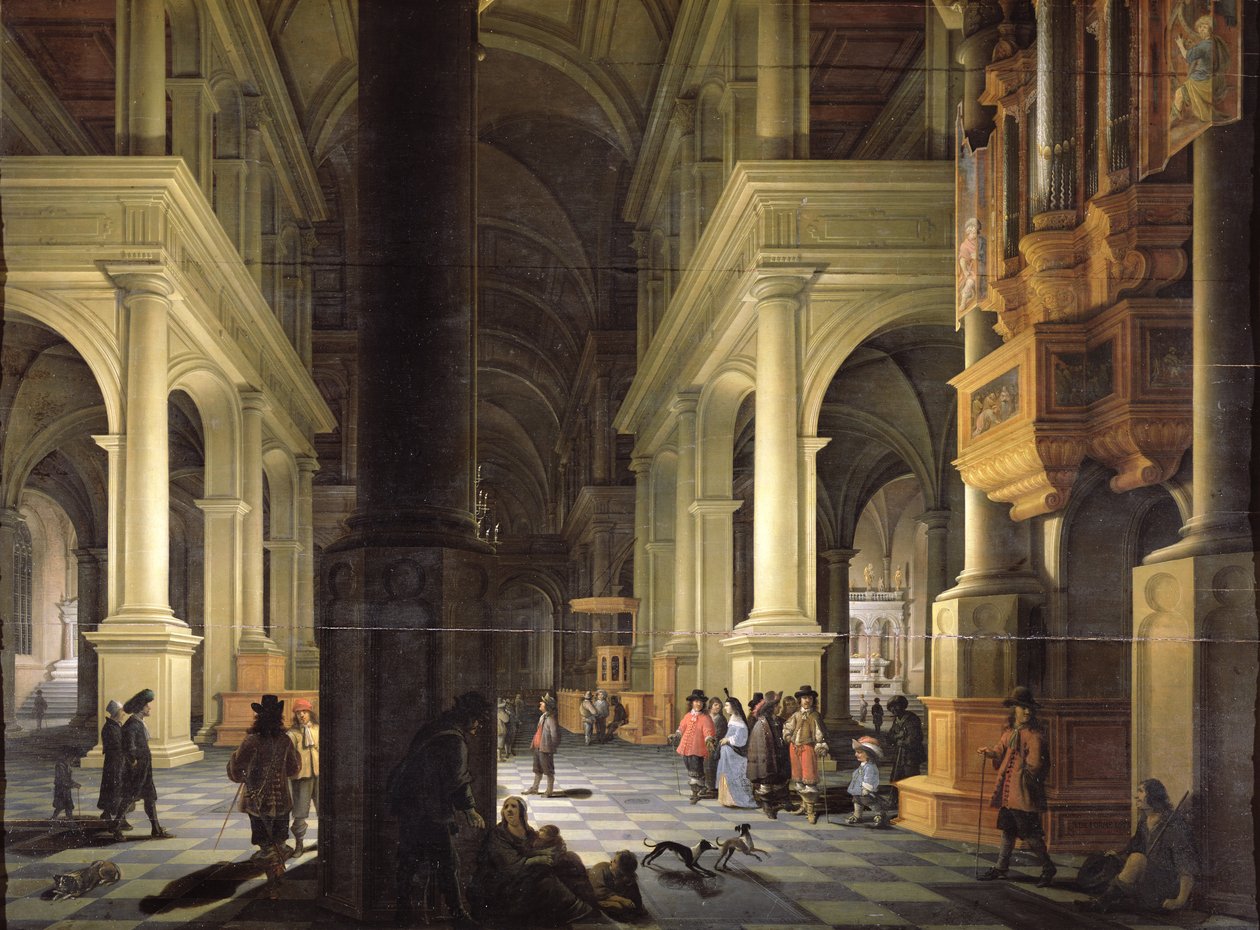 Egy templom belseje, 1652 alkotó: Anthonie Delorme
