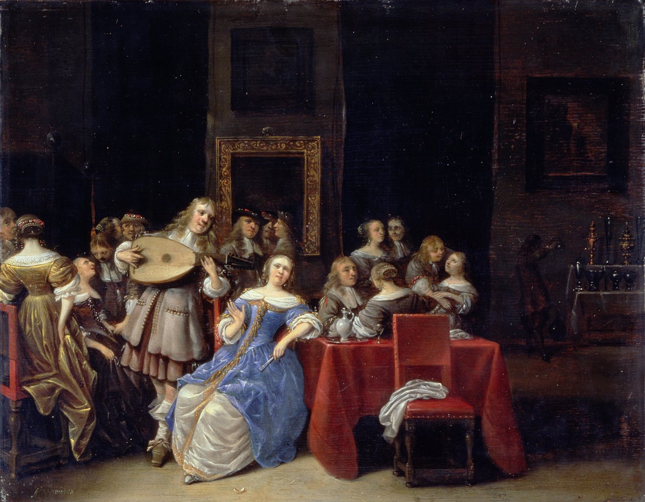 Zenés buli, 1660-as évek (panel) alkotó: Anthonie Palamedesz