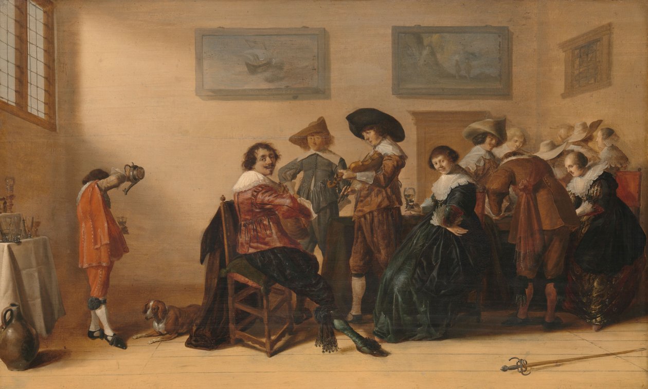 Vidám társaság egy szobában alkotó: Anthonie (1601-73) Palamedesz