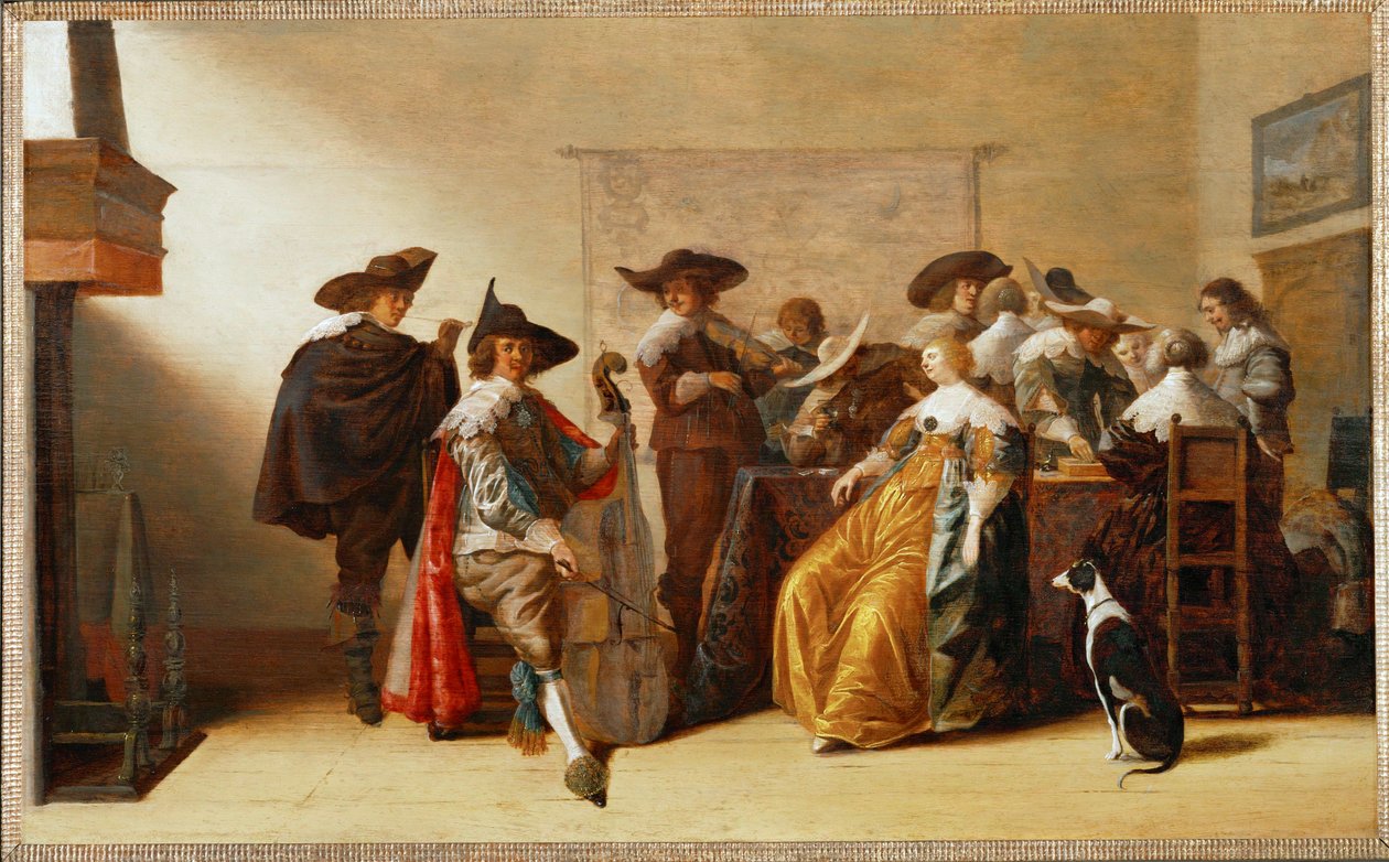 Society scene (festmény tölgyfára) alkotó: Anthonie (1601-73) Palamedesz