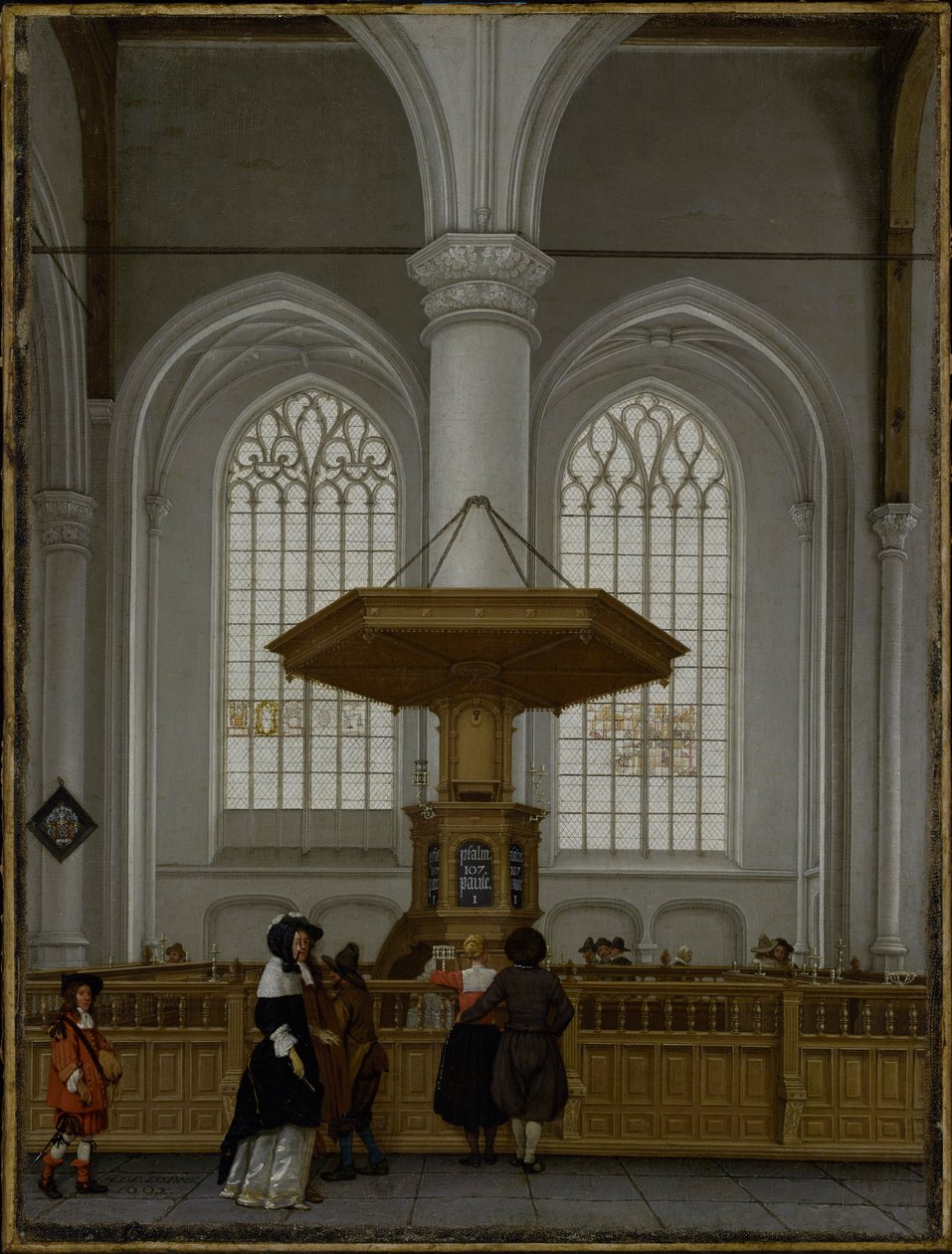 A rotterdami Laurenskerk belseje, 1662 alkotó: Anthonie Delorme