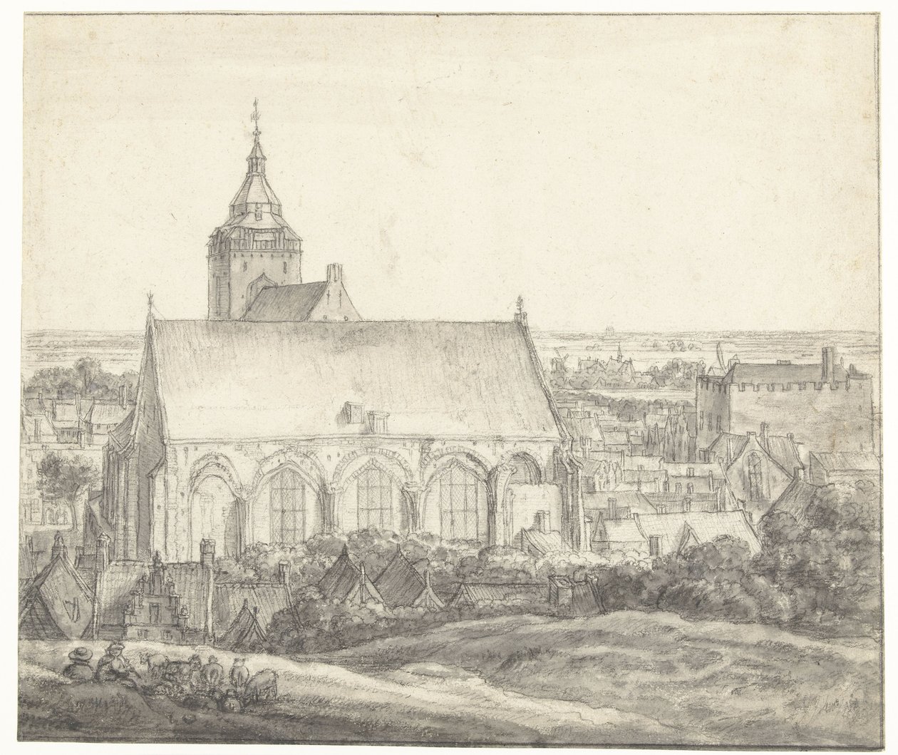 A Buurkerk templom Utrechtben alkotó: Anthonie Waterloo
